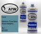 Preview: Ford, Medium True Blue Pearl Metallic, RJ / M7055: 400ml Sprühdose + 400ml Klarlack - Set, von ATW Autoteile West.